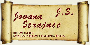 Jovana Strajnić vizit kartica